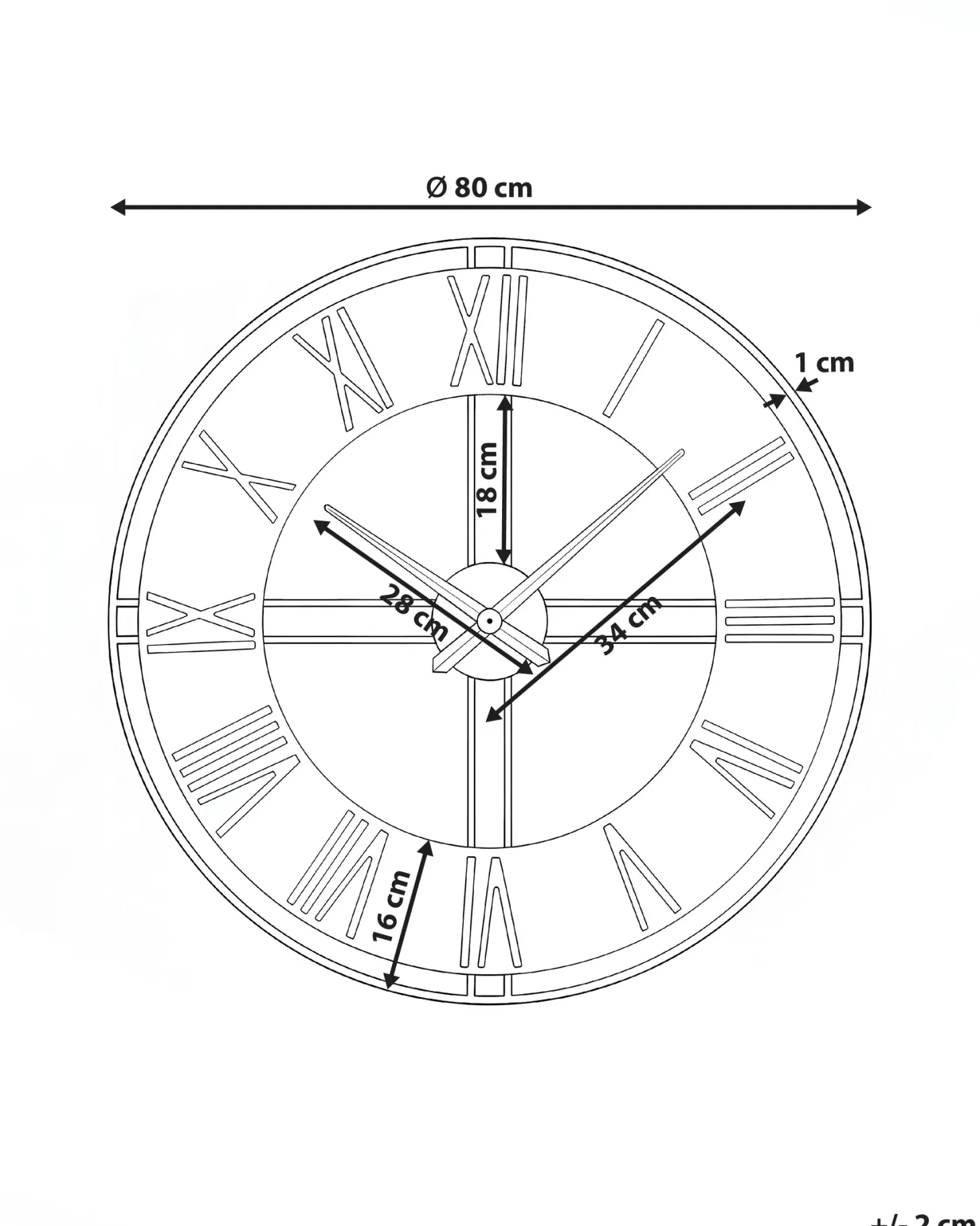Zegar ścienny PERIGNY 80 cm Metal Czarny