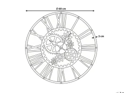 Zegar ścienny PETRER 60 cm Metal Czarny
