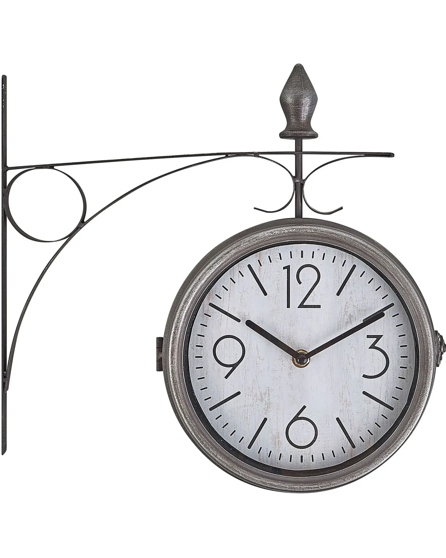 Zegar ścienny ROMONT 34 cm Metal Srebrny