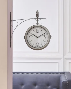 Zegar ścienny ROMONT 34 cm Metal Srebrny