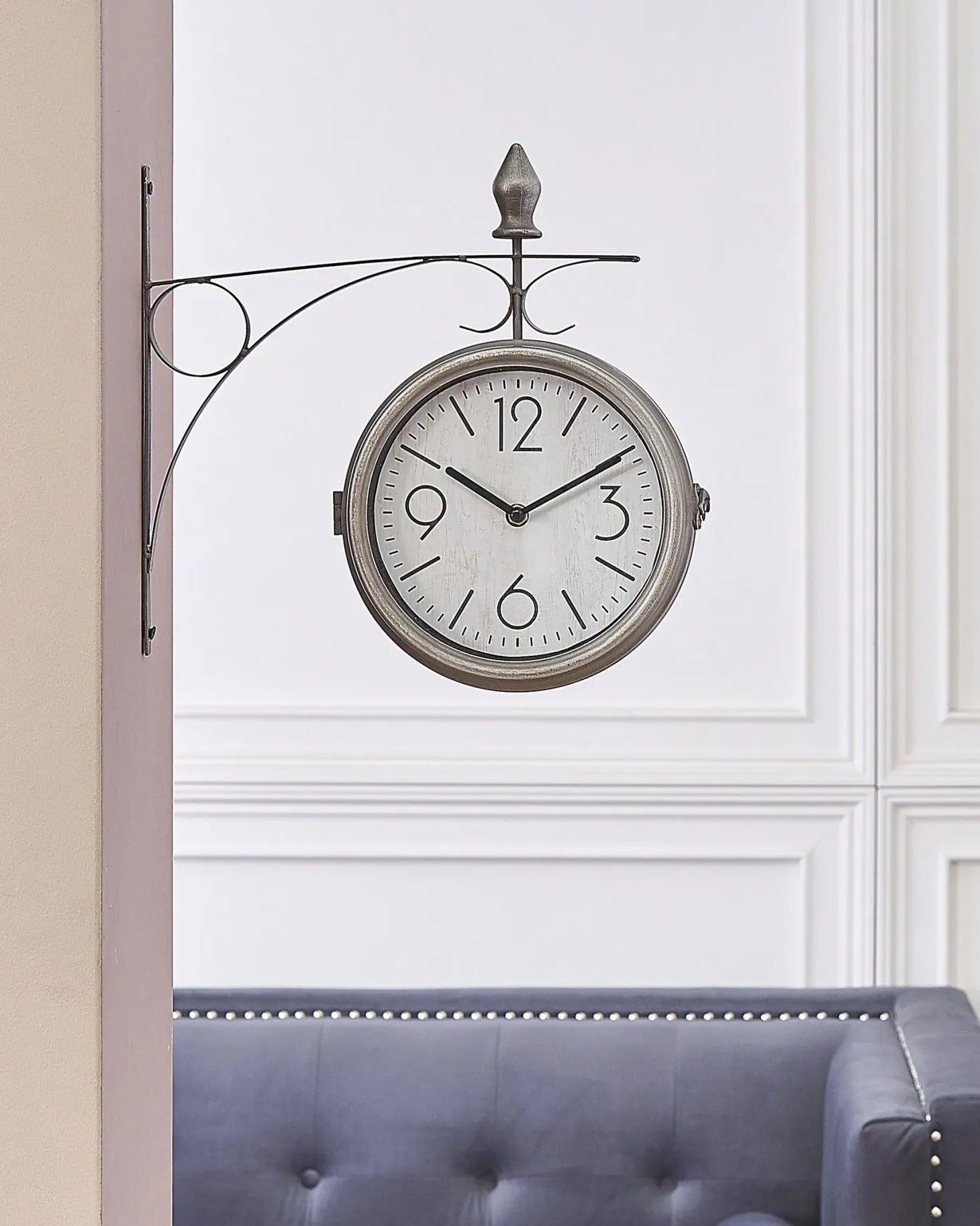 Zegar ścienny ROMONT 34 cm Metal Srebrny