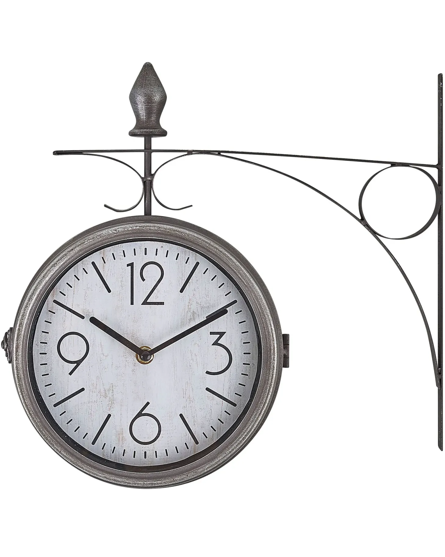 Zegar ścienny ROMONT 34 cm Metal Srebrny