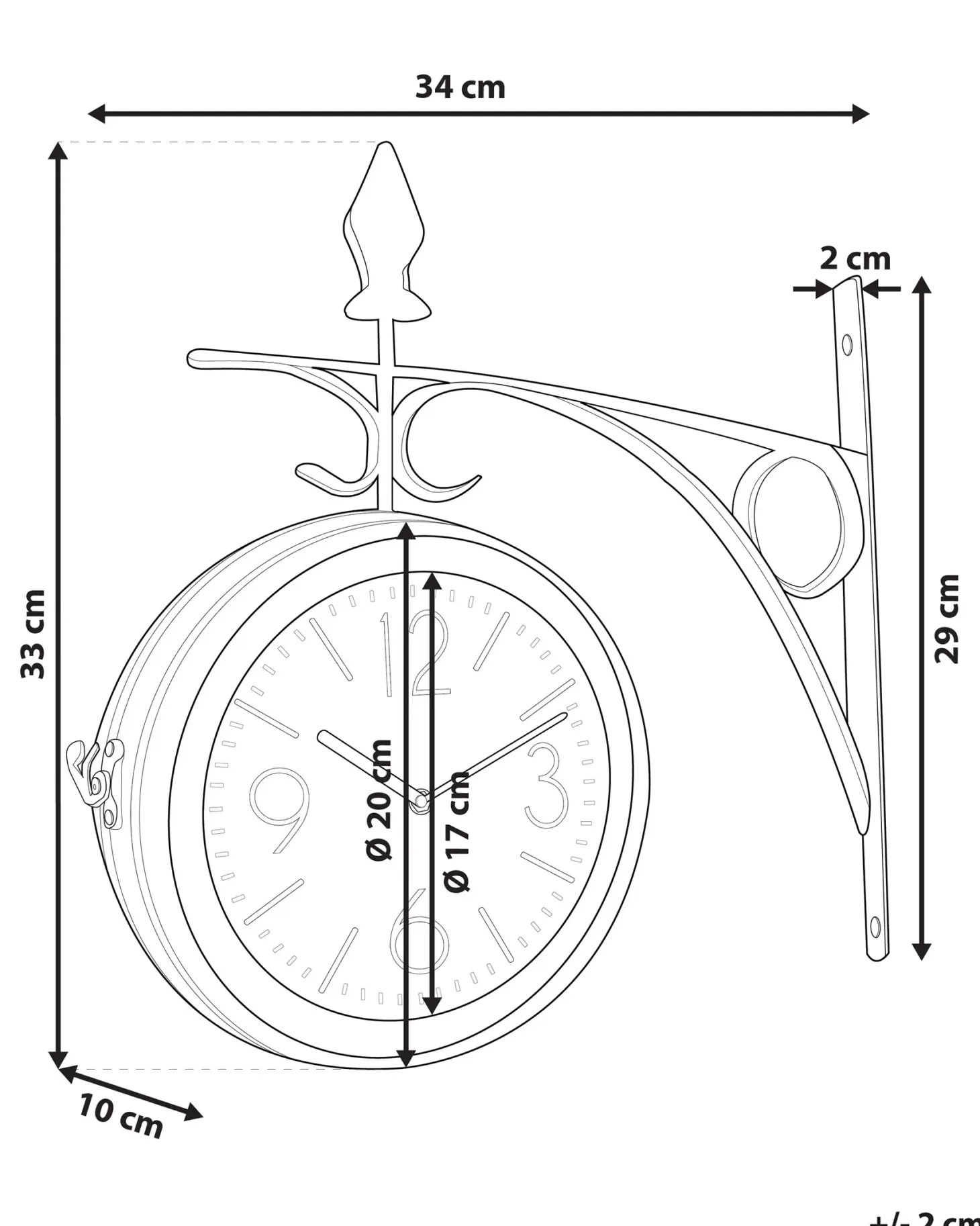 Zegar ścienny ROMONT 34 cm Metal Srebrny