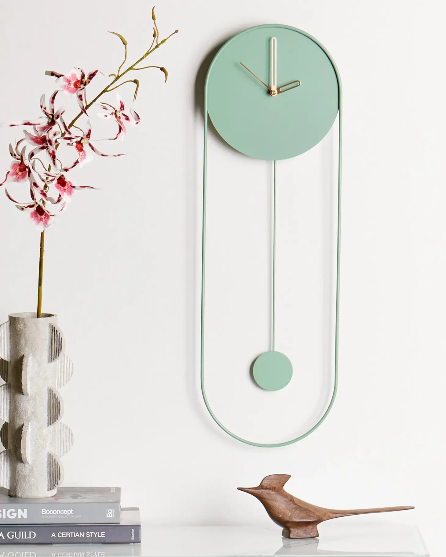 Zegar ścienny SALVAN 20 cm Metal Jasnozielony