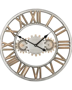 Zegar ścienny SEON 46 cm Metal Srebrny