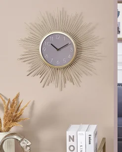 Zegar ścienny SOLURA 45 cm Metal Złoty