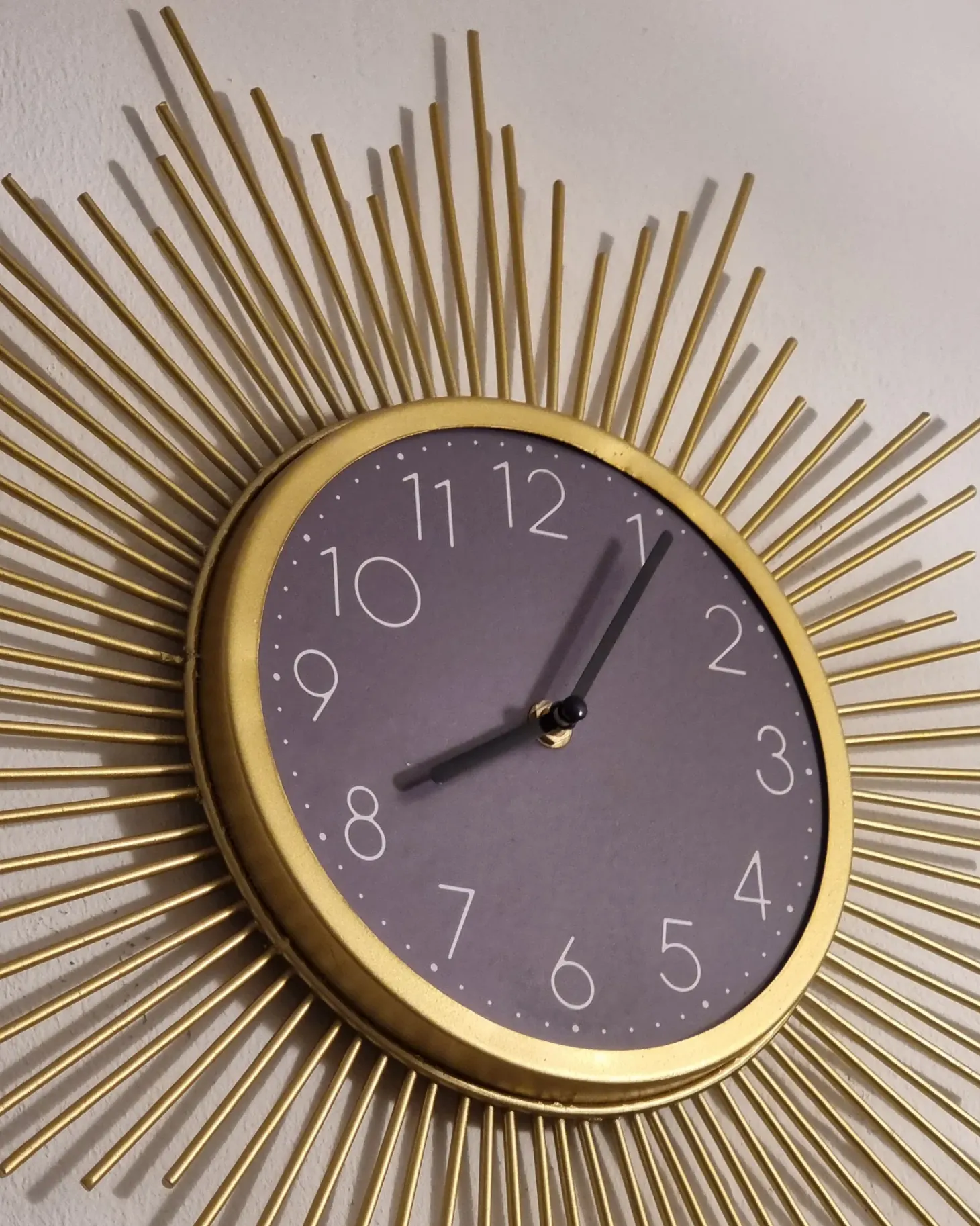 Zegar ścienny SOLURA 45 cm Metal Złoty