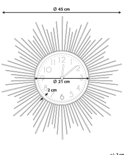 Zegar ścienny SOLURA 45 cm Metal Złoty