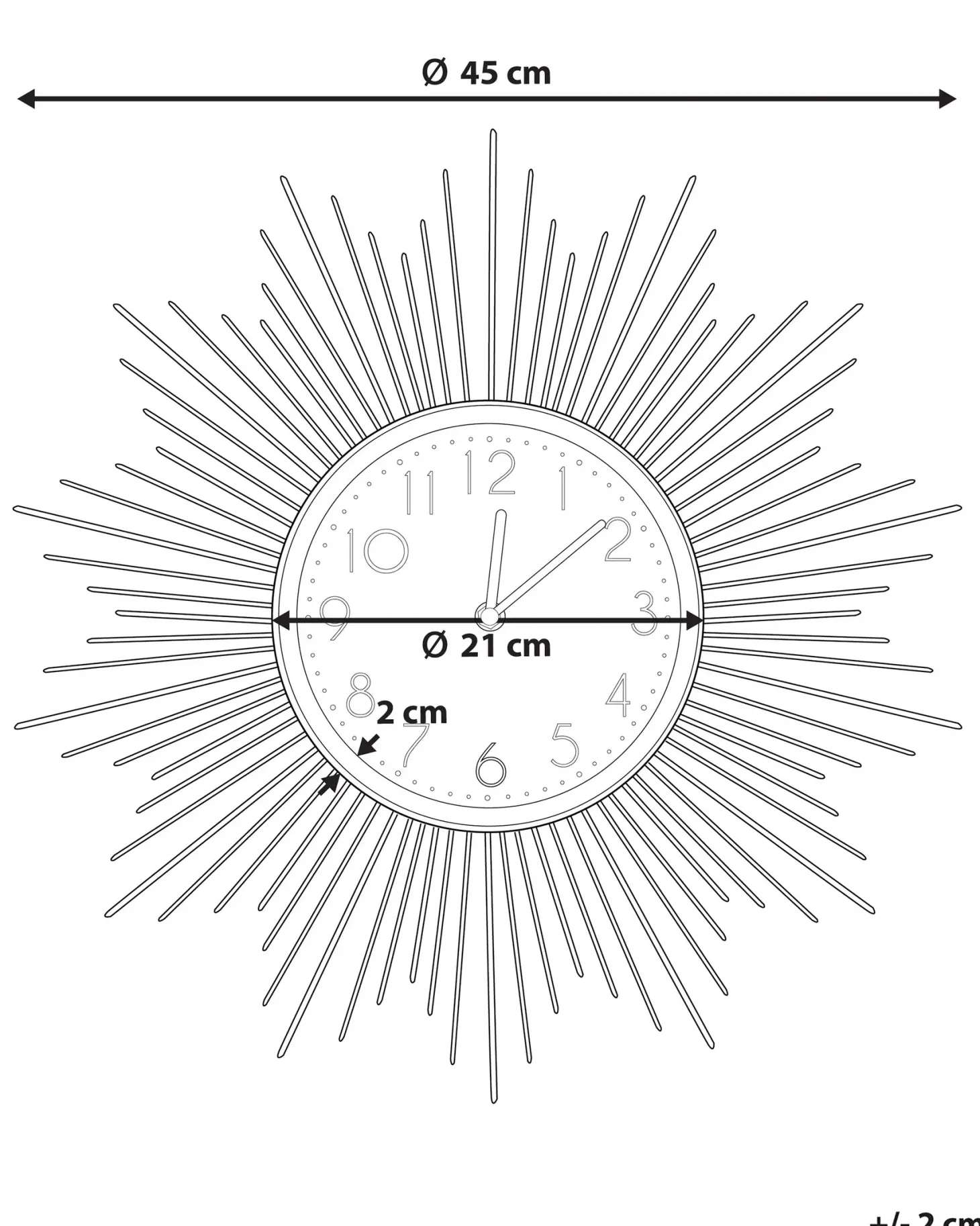 Zegar ścienny SOLURA 45 cm Metal Złoty