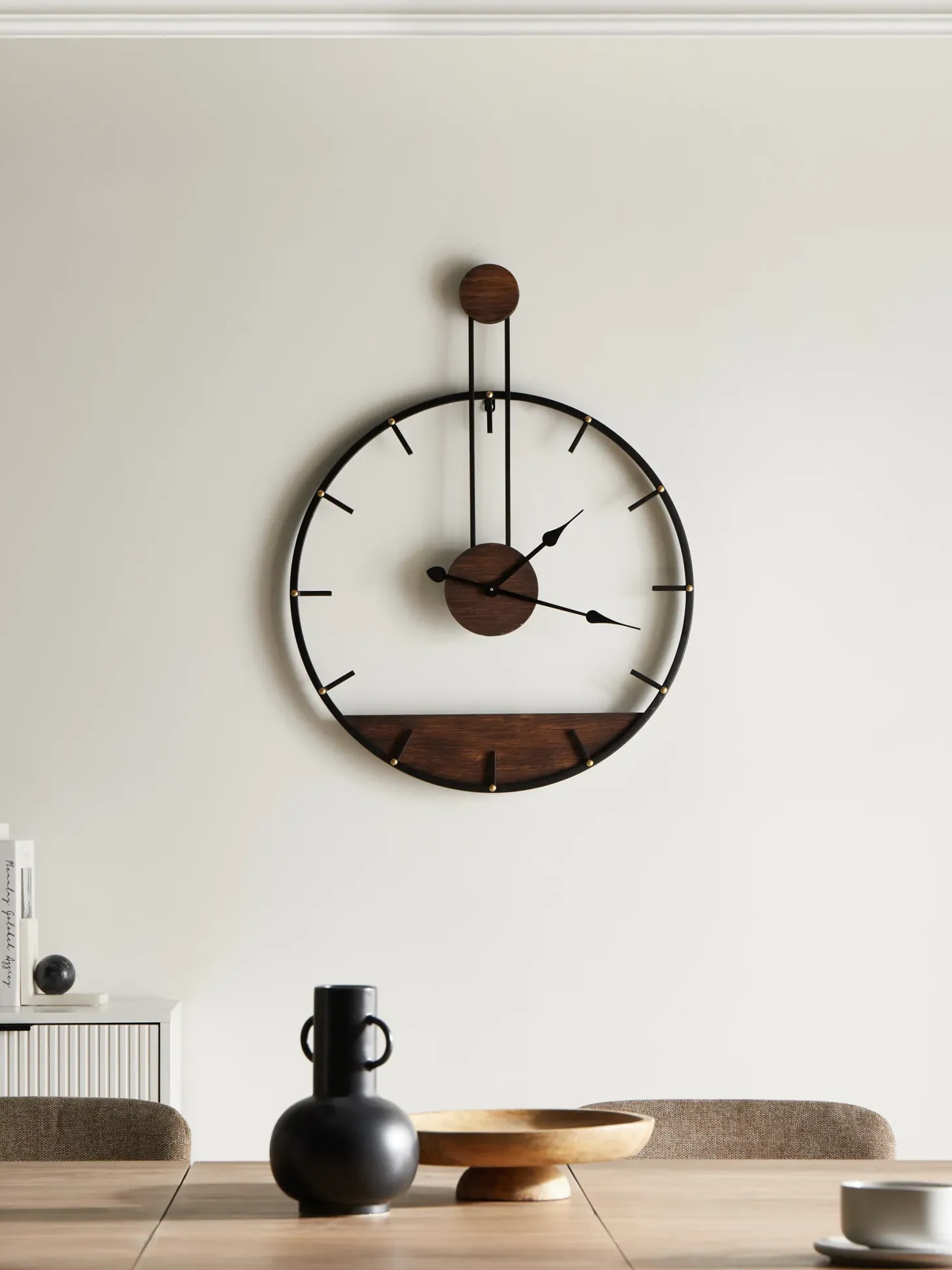 Zegar ścienny TAUGON 60 cm Metal Czarny