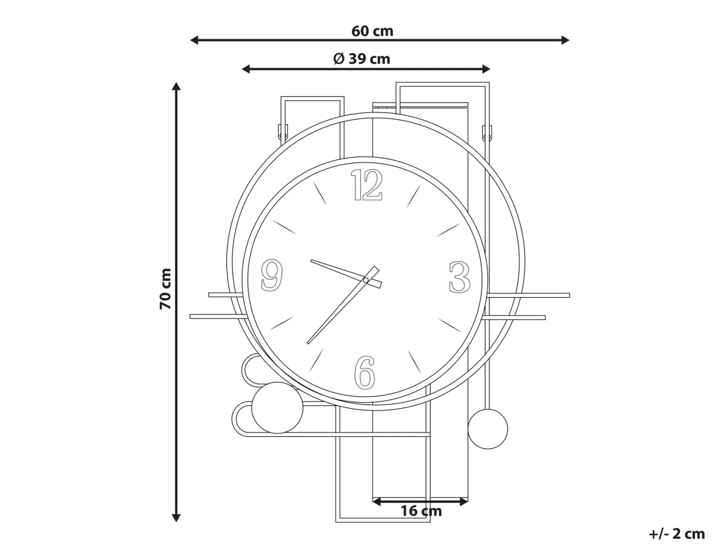 Zegar ścienny TAVEL 60 cm Kolorowy
