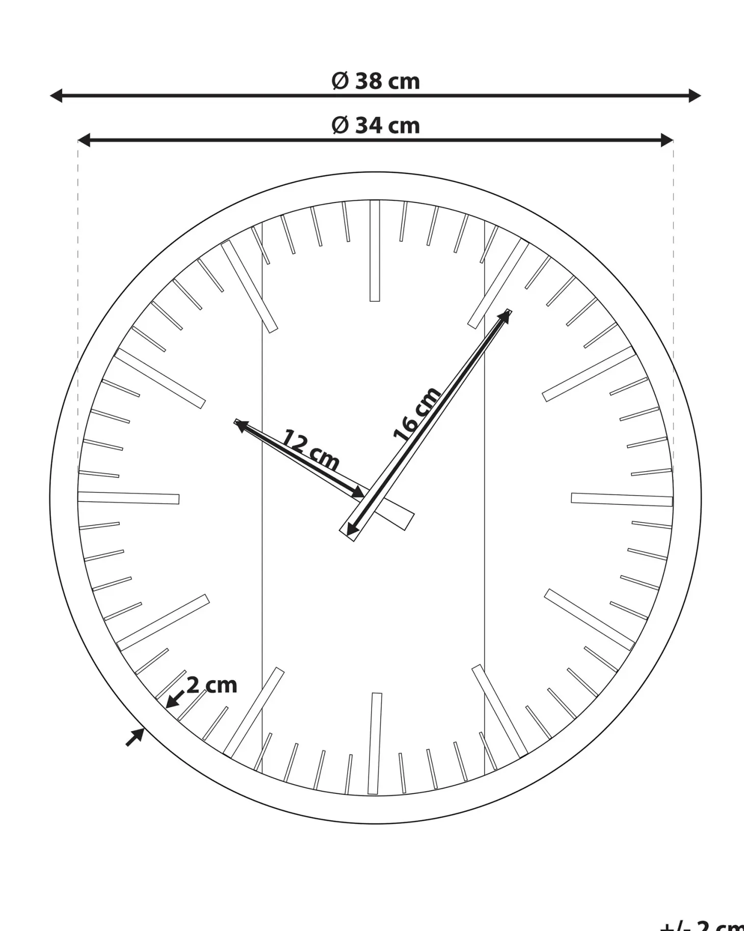 Zegar ścienny VILLORA 38 cm Brązowy/ czarny
