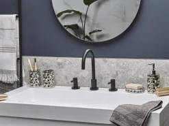 Zestaw akcesoriów łazienkowych 5 elementów TIRUA Ceramika Srebrny