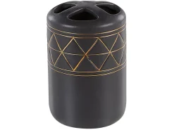Zestaw akcesoriów łazienkowych 5 elementów LANCO Ceramika Czarny