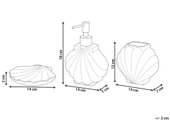 Zestaw akcesoriów łazienkowych 3 elementy SHELL Ceramika Biały