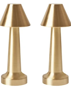 Zestaw 2 bezprzewodowych lamp stołowych LED JOANES Ze ściemniaczem Metal Złoty