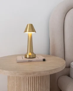 Zestaw 2 bezprzewodowych lamp stołowych LED JOANES Ze ściemniaczem Metal Złoty