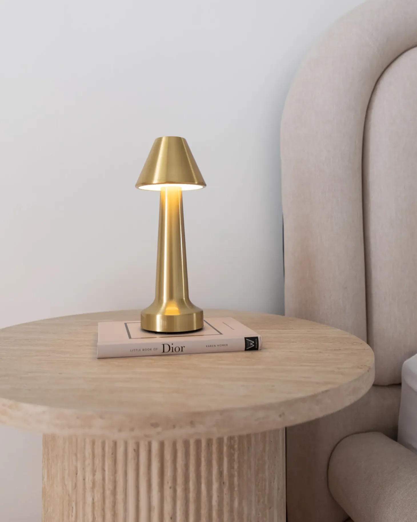 Zestaw 2 bezprzewodowych lamp stołowych LED JOANES Ze ściemniaczem Metal Złoty