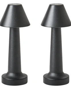 Zestaw 2 bezprzewodowych lamp stołowych LED JOANES Ze ściemniaczem Metal Czarny
