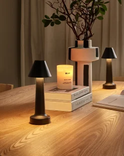 Zestaw 2 bezprzewodowych lamp stołowych LED JOANES Ze ściemniaczem Metal Czarny
