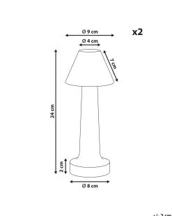 Zestaw 2 bezprzewodowych lamp stołowych LED JOANES Ze ściemniaczem Metal Czarny