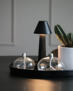 Zestaw 2 bezprzewodowych lamp stołowych LED JOANES Ze ściemniaczem Metal Czarny