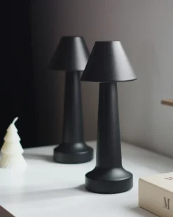 Zestaw 2 bezprzewodowych lamp stołowych LED JOANES Ze ściemniaczem Metal Czarny