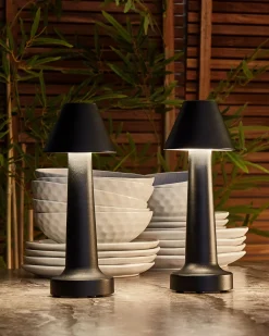 Zestaw 2 bezprzewodowych lamp stołowych LED JOANES Ze ściemniaczem Metal Czarny