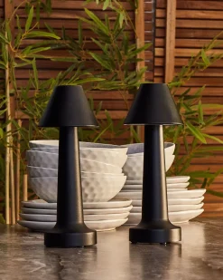 Zestaw 2 bezprzewodowych lamp stołowych LED JOANES Ze ściemniaczem Metal Czarny