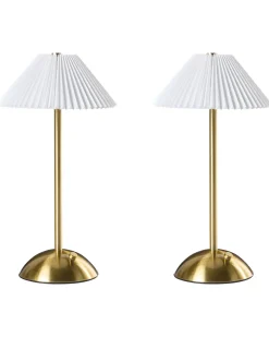 Zestaw 2 bezprzewodowych lamp stołowych LED RUBA Ze ściemniaczem Metal Złoty