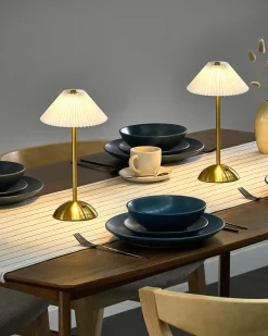 Zestaw 2 bezprzewodowych lamp stołowych LED RUBA Ze ściemniaczem Metal Złoty