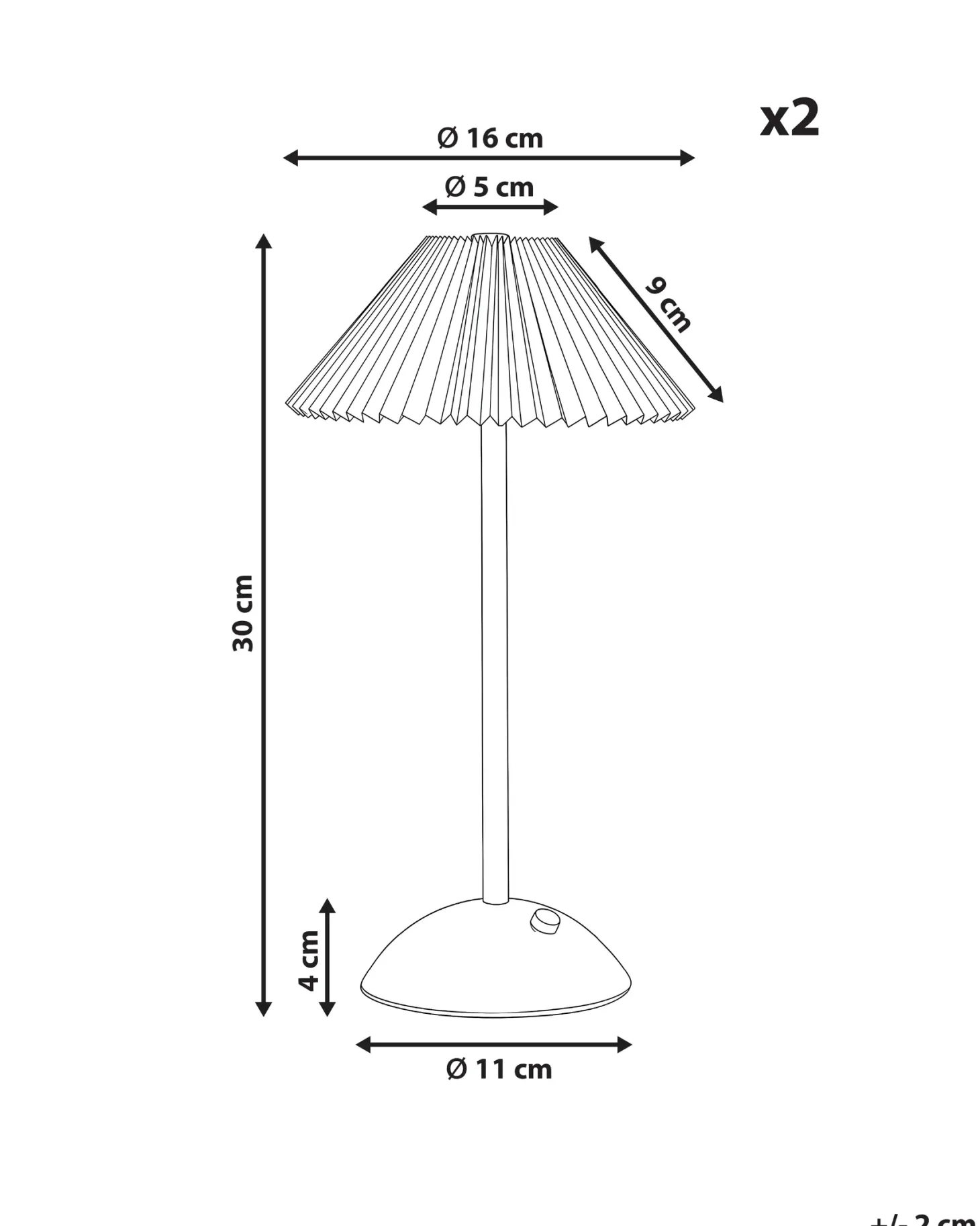 Zestaw 2 bezprzewodowych lamp stołowych LED RUBA Ze ściemniaczem Metal Złoty
