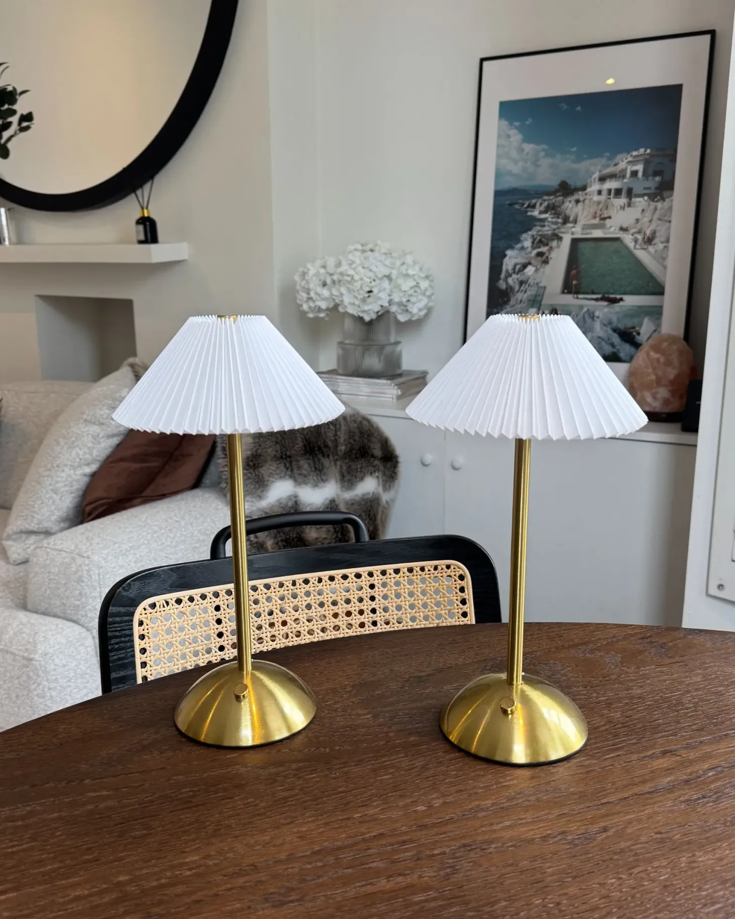 Zestaw 2 bezprzewodowych lamp stołowych LED RUBA Ze ściemniaczem Metal Złoty