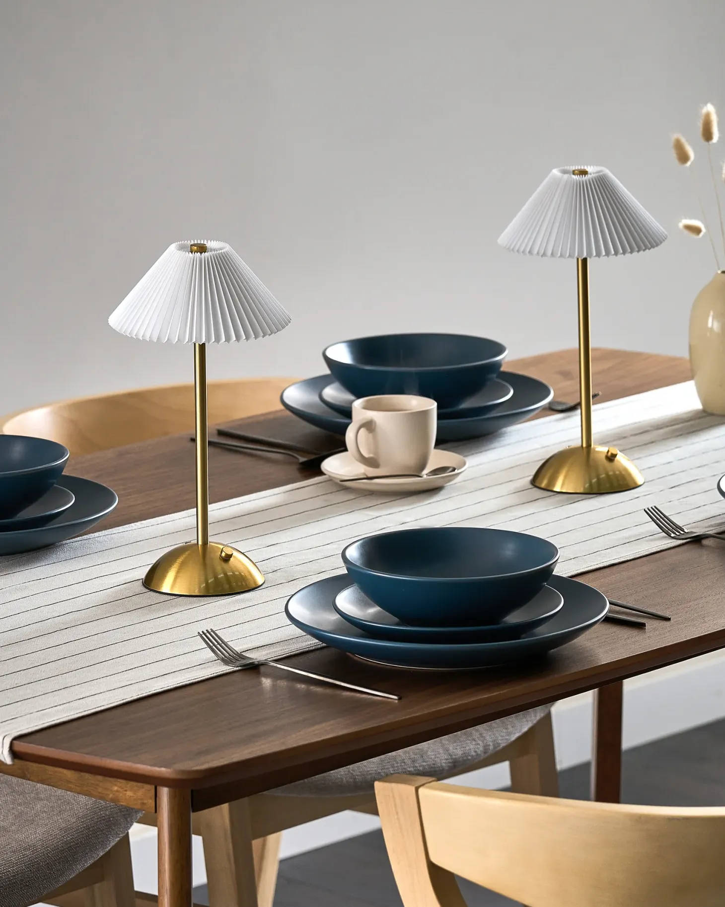 Zestaw 2 bezprzewodowych lamp stołowych LED RUBA Ze ściemniaczem Metal Złoty