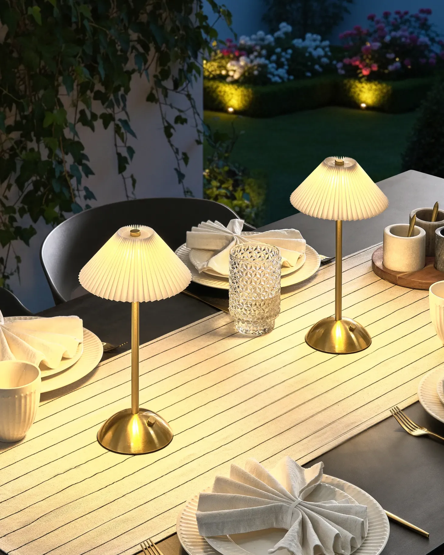 Zestaw 2 bezprzewodowych lamp stołowych LED RUBA Ze ściemniaczem Metal Złoty