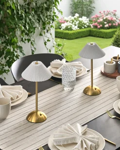 Zestaw 2 bezprzewodowych lamp stołowych LED RUBA Ze ściemniaczem Metal Złoty