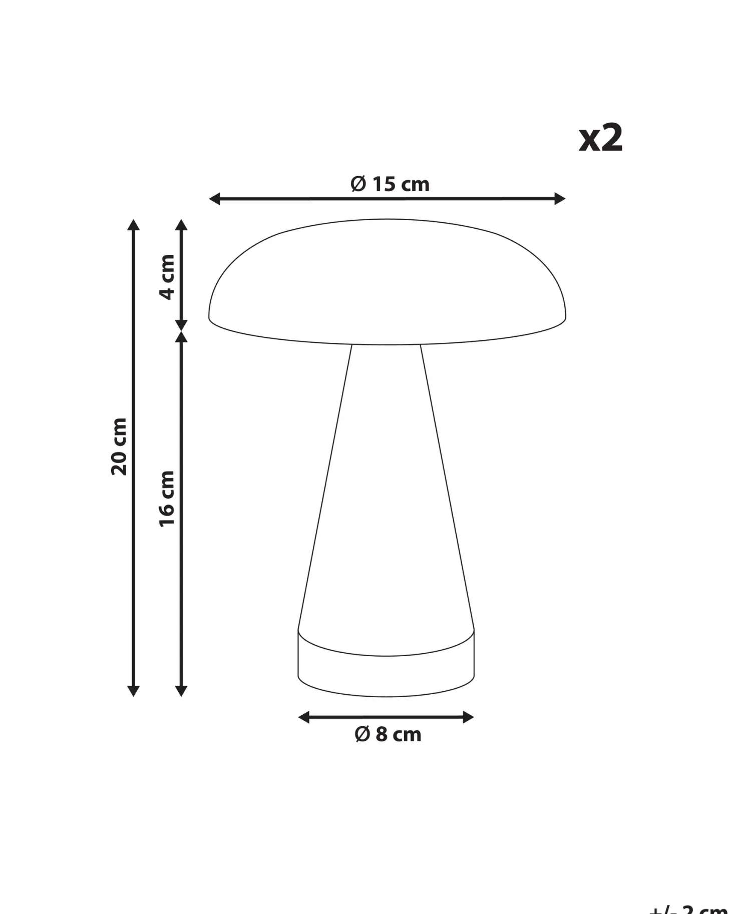 Zestaw 2 bezprzewodowych lamp stołowych LED KULFO Ze ściemniaczem Metal Złoty