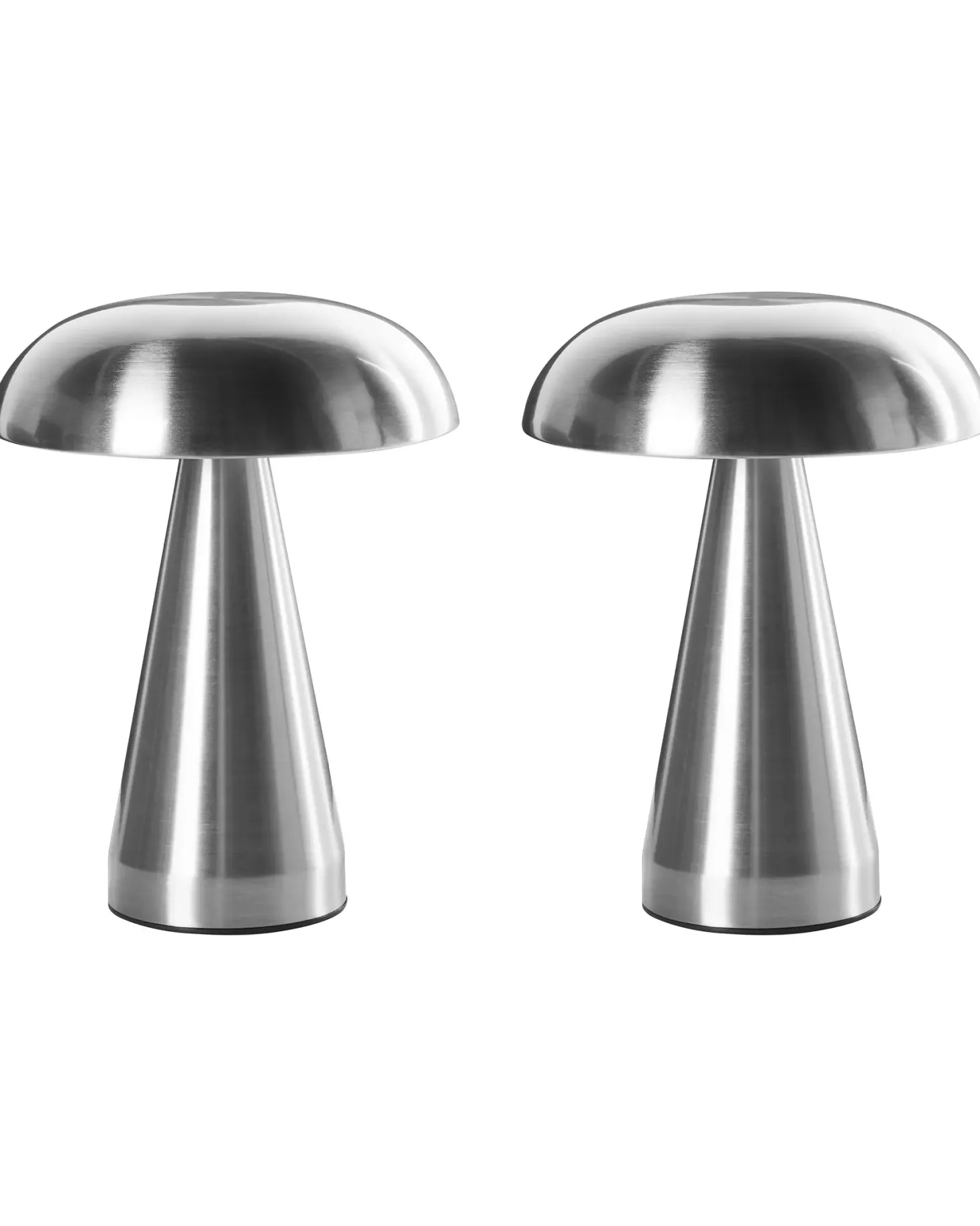 Zestaw 2 bezprzewodowych lamp stołowych LED KULFO Ze ściemniaczem Metal Srebrny