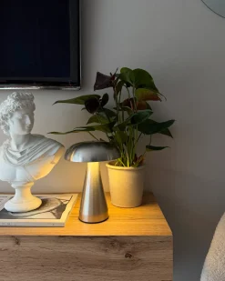 Zestaw 2 bezprzewodowych lamp stołowych LED KULFO Ze ściemniaczem Metal Srebrny