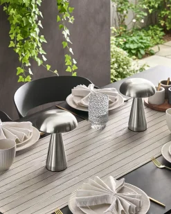 Zestaw 2 bezprzewodowych lamp stołowych LED KULFO Ze ściemniaczem Metal Srebrny