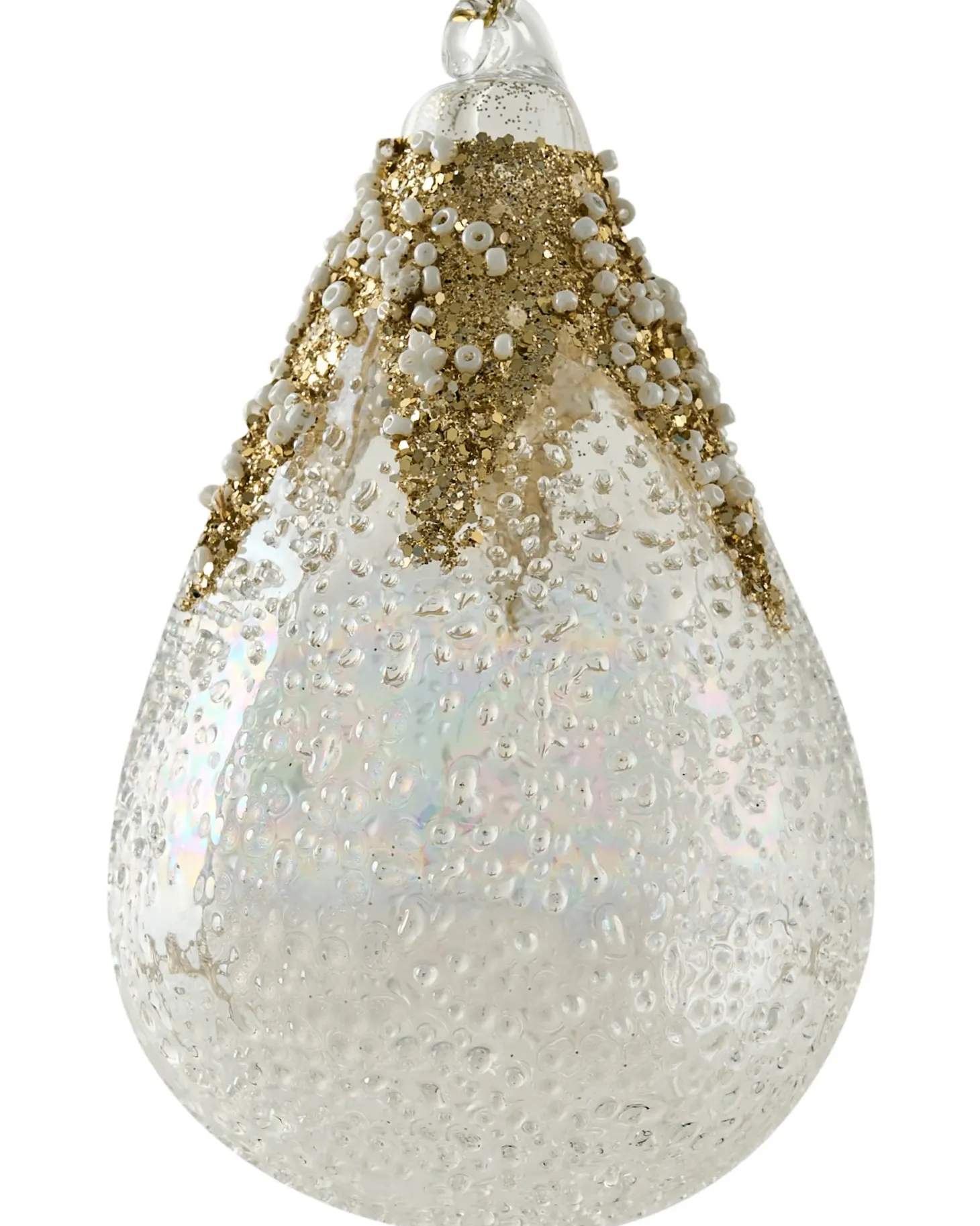 Zestaw 25 bombek ICICLE Szkło Przezroczysty/ złoty