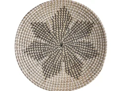 Zestaw 3 dekoracji wiszących CANTHO Trawa morska 40/35/20 cm Czarny