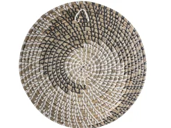 Zestaw 3 dekoracji wiszących CANTHO Trawa morska 40/35/20 cm Czarny