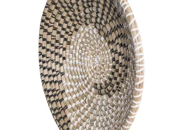 Zestaw 3 dekoracji wiszących CANTHO Trawa morska 40/35/20 cm Czarny