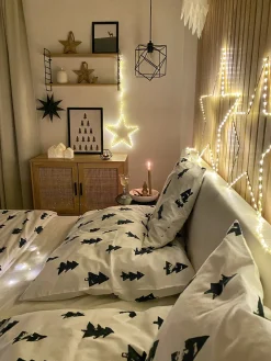 Zestaw 3 dekoracji wiszących LED KUNNARI Gwiazda 50/40/30 cm Srebrny