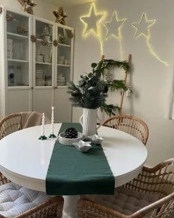 Zestaw 3 dekoracji wiszących LED KUNNARI Gwiazda 50/40/30 cm Srebrny