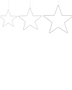 Zestaw 3 dekoracji wiszących LED KUNNARI Gwiazda 50/40/30 cm Srebrny