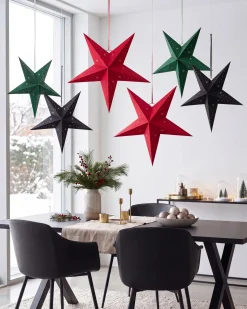Zestaw 2 dekoracji wiszących LED MOTTI Gwiazda 45 cm Czerwony