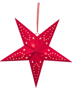 Zestaw 2 dekoracji wiszących LED MOTTI Gwiazda 45 cm Czerwony