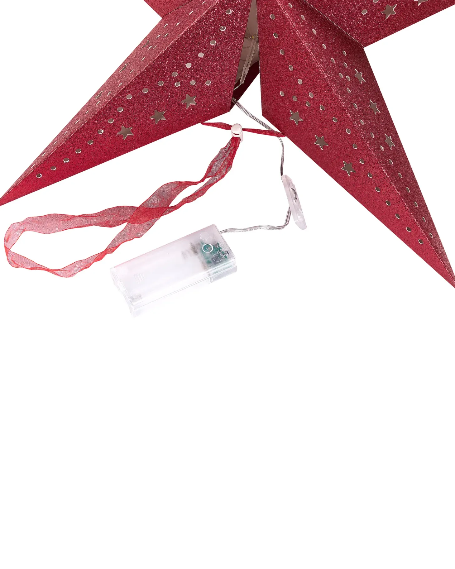 Zestaw 2 dekoracji wiszących LED MOTTI Gwiazda 45 cm Czerwony